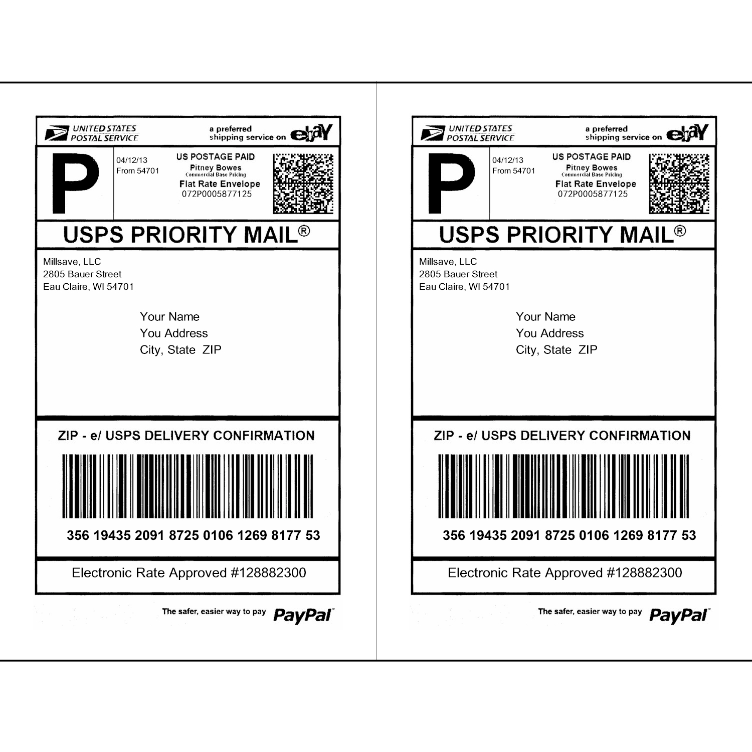 1400 Premium Self Adhesive Shipping Labels 8.5x5.5 for Paypal USPS UPS